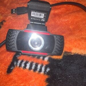 Black and Red Webcam